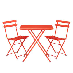 EMU Arc En Ciel Aluminium Bistro Set Chilli